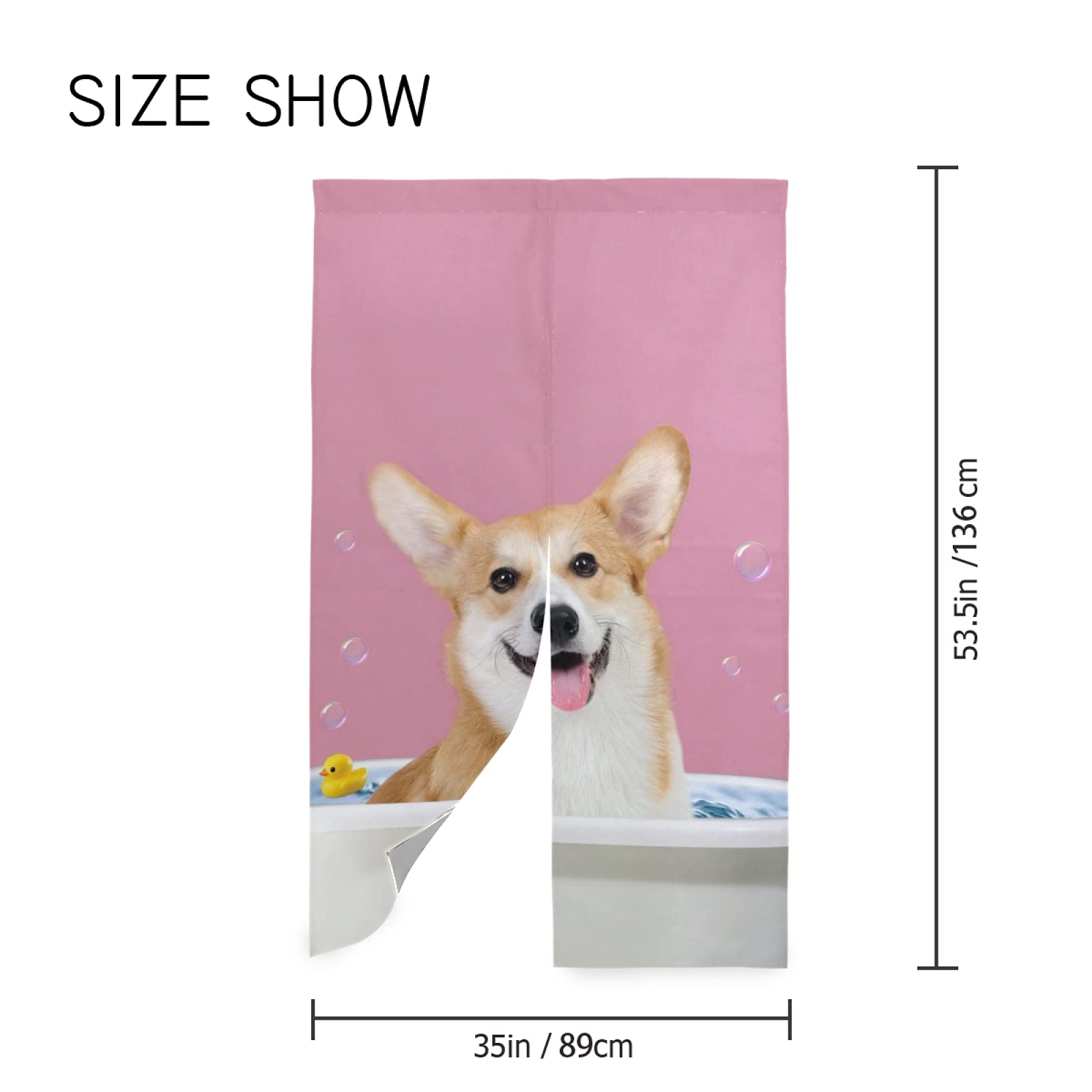 のれん ロング暖簾 80x120犬柄 コーギー雑貨 かわいい 間仕切り 洋風 Amazon｜のれん コーギー いぬ 犬柄 可愛い かわいい おもしろ